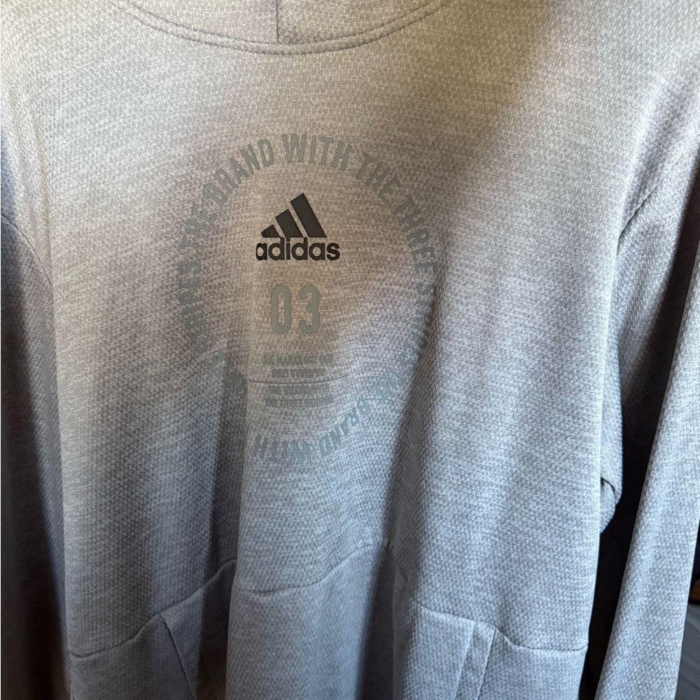 Adidas Heather Gray Logo Sweatshirt